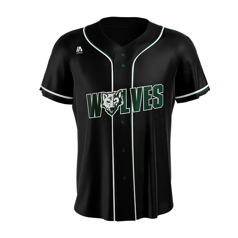 Wolves Black Baseball Jersey