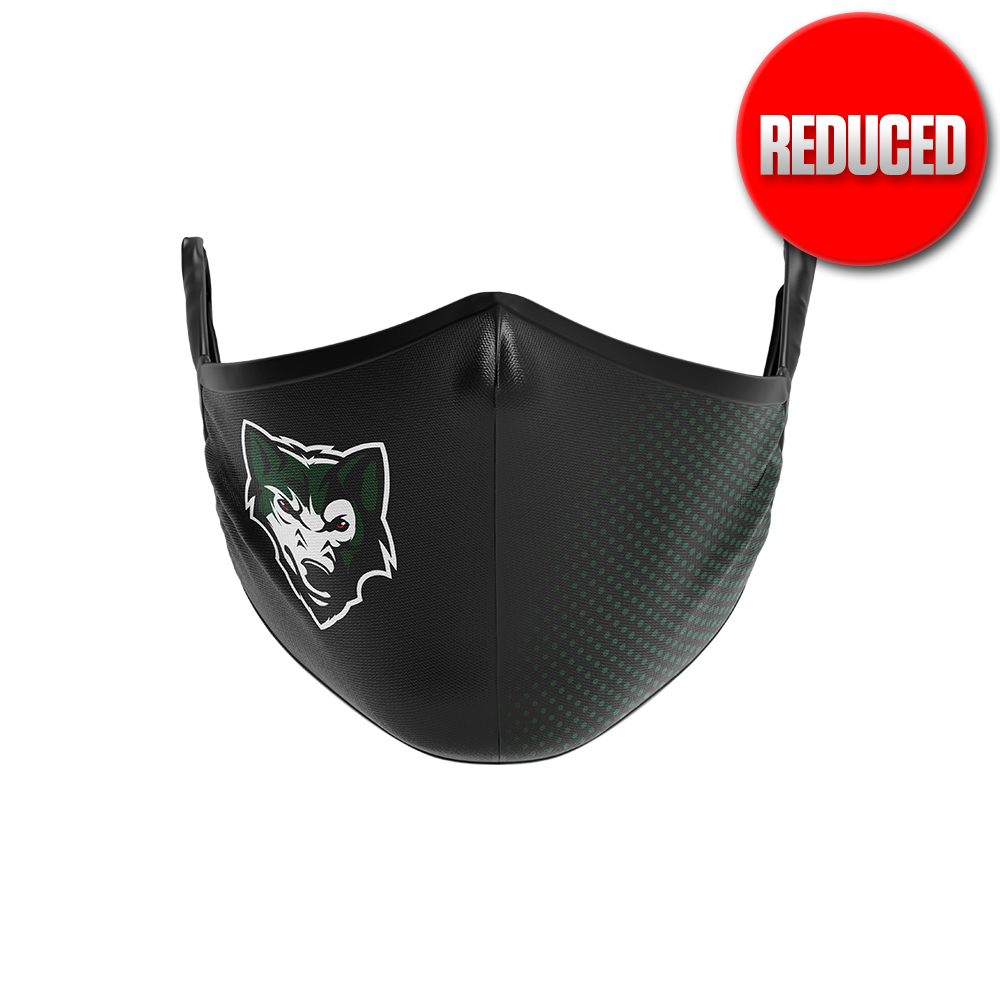 Wolves Black & Green Face Mask