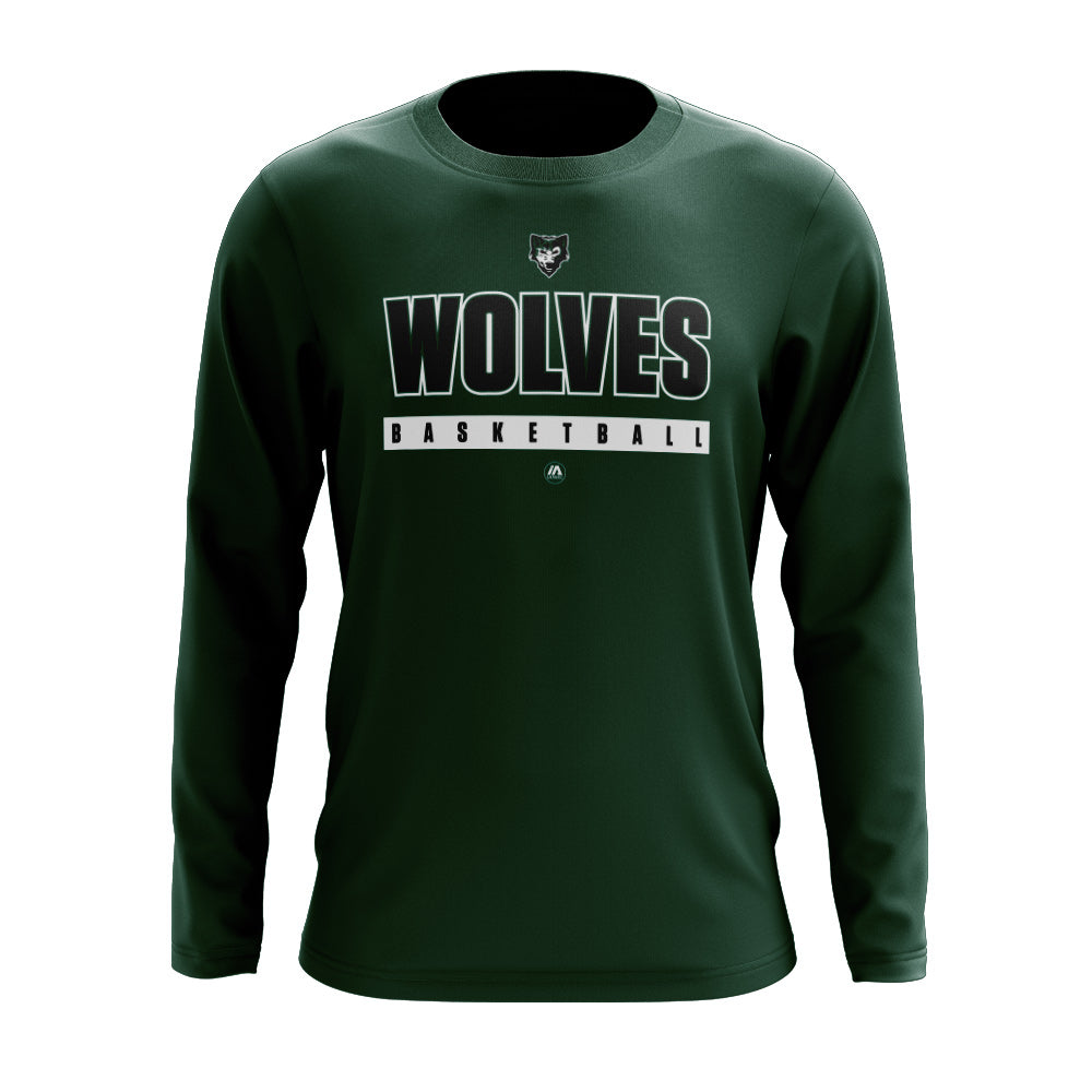 Green Wolves Basketball Long-Sleeve