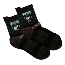 Load image into Gallery viewer, Wolves Black QTR Socks
