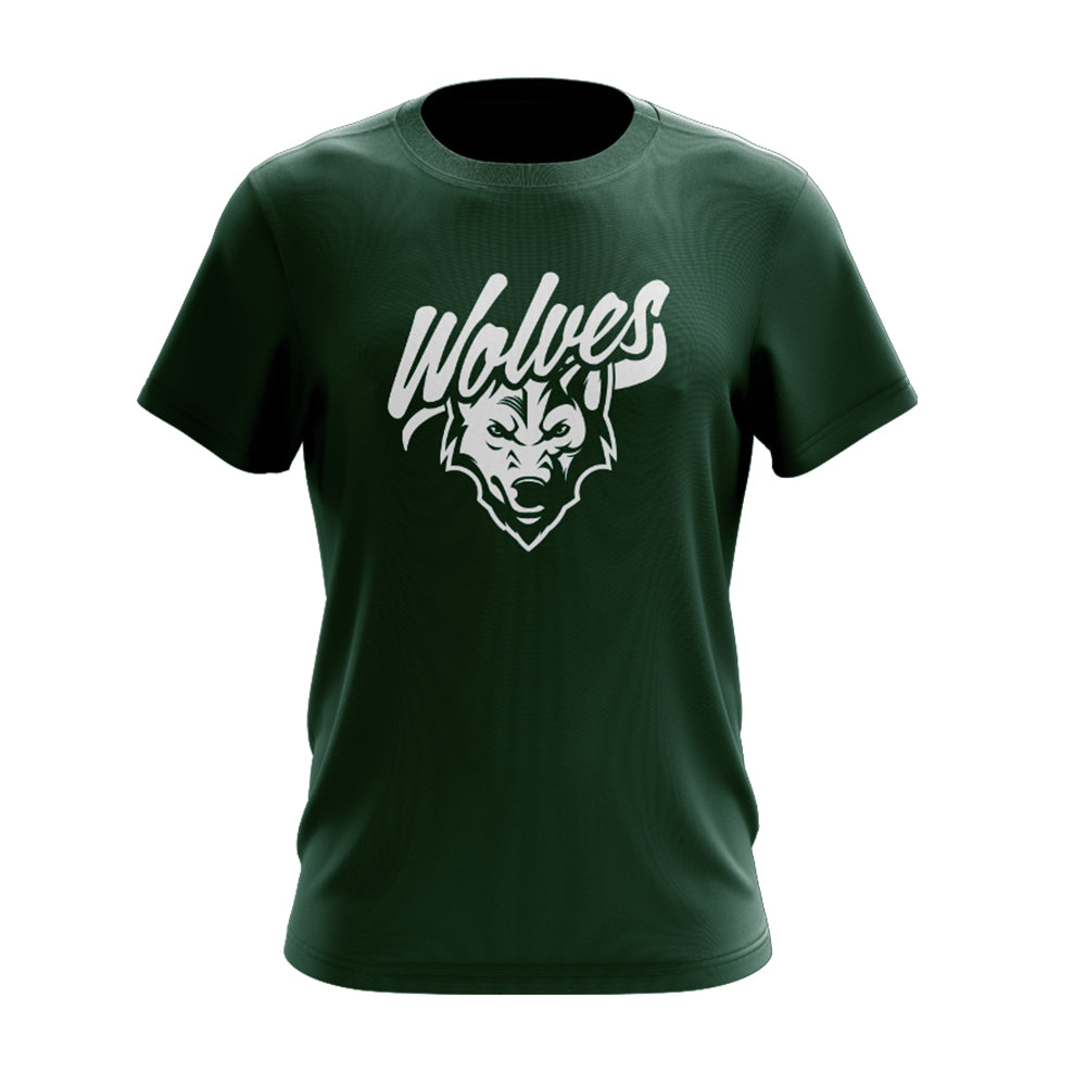 Green Wolves Script T-Shirt